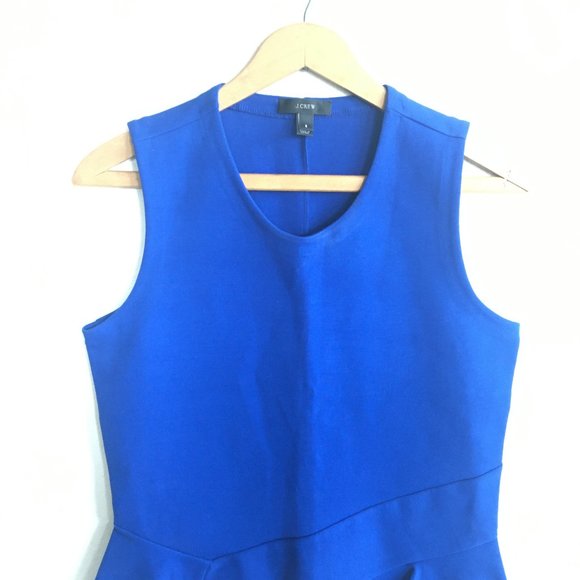 J Crew Top M Structured Flutter Hem, Royal Blue - Picture 4 of 7